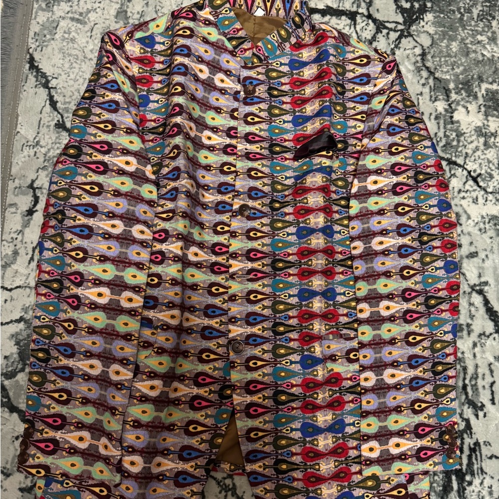 Colorful Patterned Indian Suit Jacket